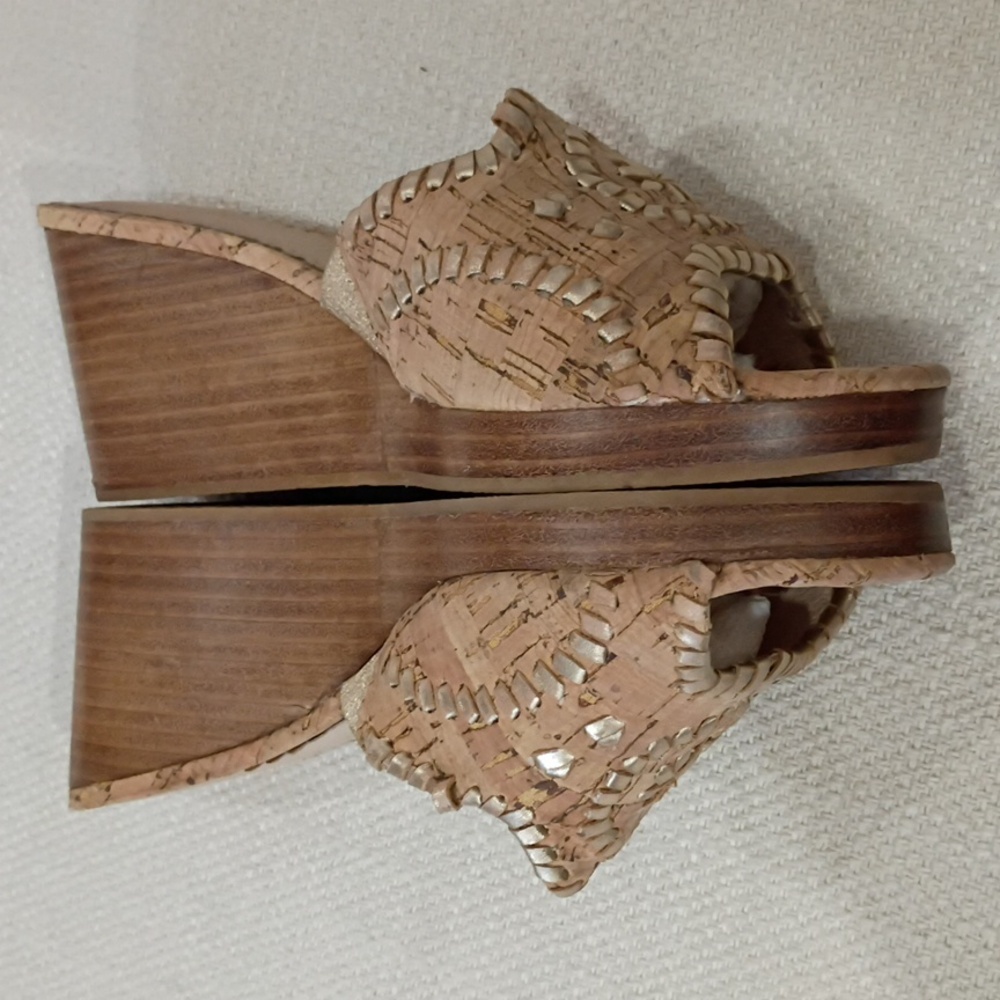 Jack Rogers Gold and Tan Mules - Picture 6 of 8